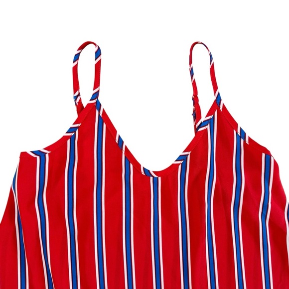 Vintage spaghetti strap top Striped Red white Blue Women's Top made in USA S 872 - Picture 10 of 10